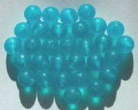 30 10mm Round Matte Turquoise Vintage Acrylics